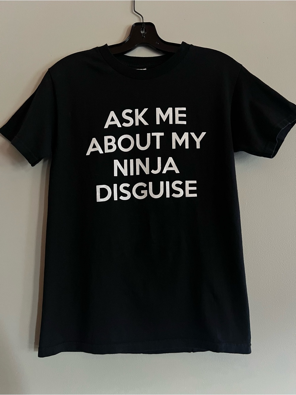 Men’s Alstyle Black Ninja Graphic T-Shirt Small Ask Me About My Ninja Disguise